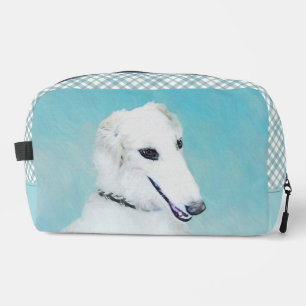 Trousse De Toilette Borzoi Peinture blanche russe Wolfhound Chien Art