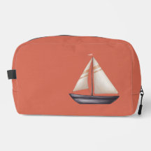 Brown Sailing Boat and Name on Red