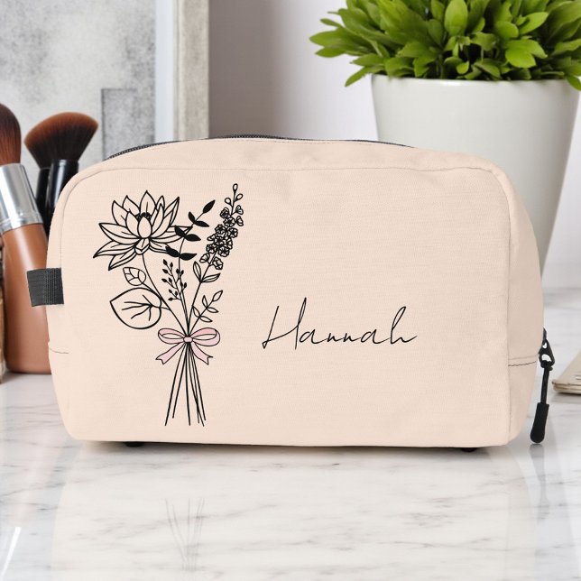 Trousse De Toilette Cadeau Personnalisé Pour Peach Floral Light (Créateur téléchargé)