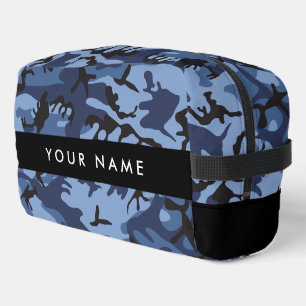 Trousse De Toilette Camouflage bleu marine Votre nom Personnalisez