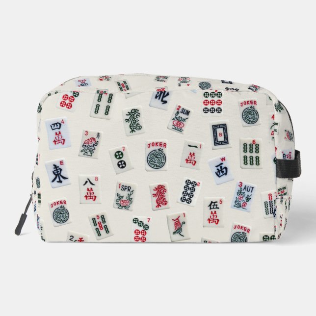 Trousse De Toilette Carreaux Mahjong symboles design sur badge (Verso)