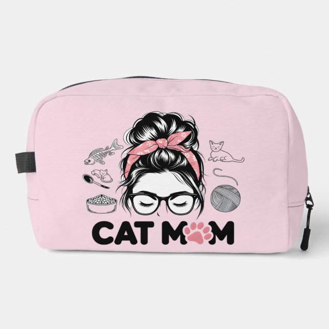 Trousse De Toilette "Cat Mom" Funny Cute Cat Lover Women (Recto)