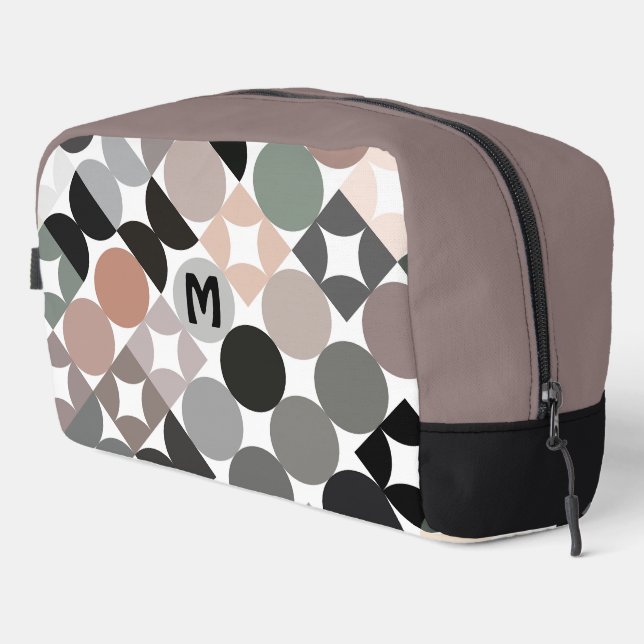 Trousse De Toilette Cercles gris gris gris beige Motif (Coin droit)