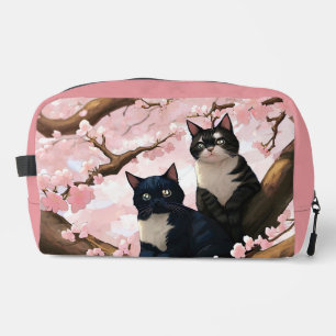 Trousse De Toilette Chats Mignons Sur Un Arbre En Fleur De Cerise