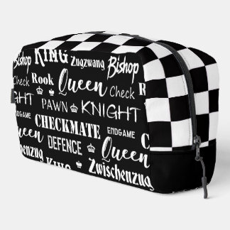 Trousse De Toilette Chess Player Black and White Pattern