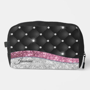 Trousse De Toilette Chic girly faux parties scintillant argent noir ro