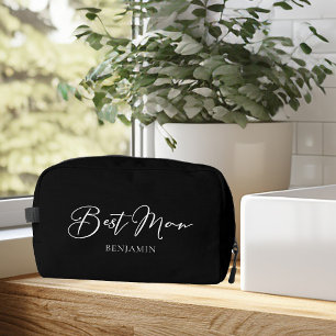 Trousse De Toilette Chic noir blanc Mariage moderne Custom Best Man
