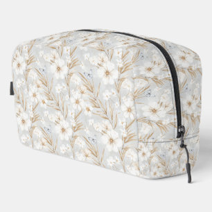 Trousse De Toilette Chic Romantique Blanc Floral Bleu Papillons