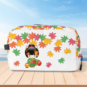 Trousse De Toilette Chute Poupée Kokeshi - Green Kimono Geisha Girl