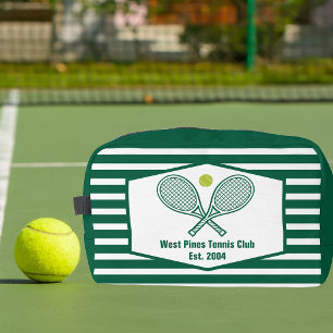 Trousse De Toilette Club de Tennis Country Club rayé vert personnalisé