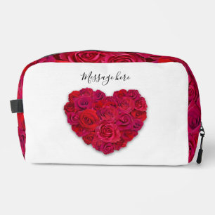 Trousse De Toilette Cœur de rose rouge floral romantique texte personn