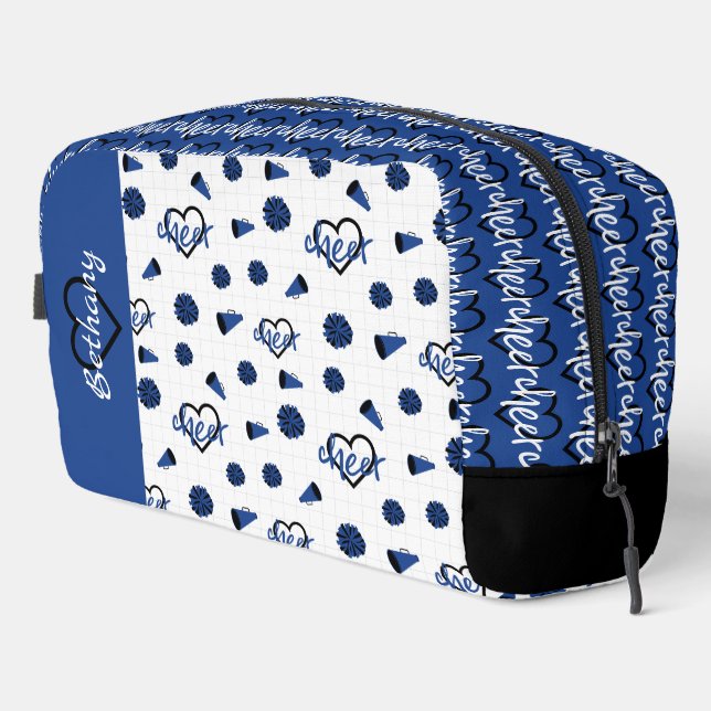 Trousse De Toilette Coeurs bleus, Pom Poms, Motif mégaphone (Coin droit)