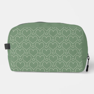 Trousse De Toilette Cœurs d'amour et motif à pois en vert