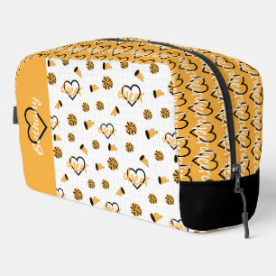 Trousse De Toilette Coeurs jaunes de poitrine, Pooms de pots, Motif de