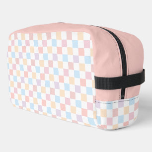 Trousse De Toilette Coloris Pastel Coloris À damiers Motif