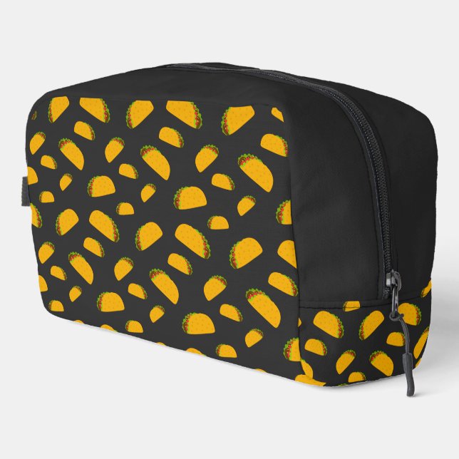 Trousse De Toilette Cool et amusant yummy taco motif gris foncé (Coin droit)