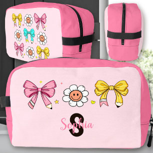Trousse De Toilette Coquette School Girl Rose Bow Nom Boîte à lunch