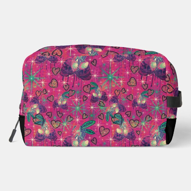 Trousse De Toilette Crâne cerise, éblouissant et rose chaud (Verso)