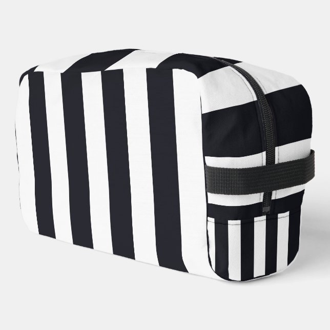 Trousse De Toilette Créez vos propres rayures noir et blanc personnali (Coin gauche)
