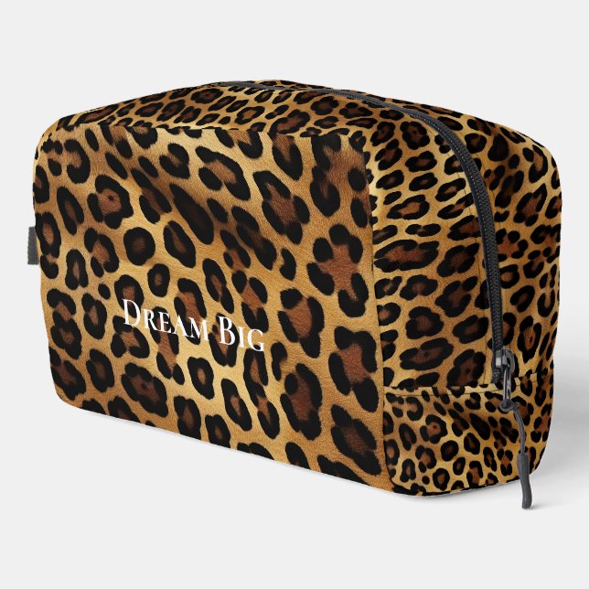 Trousse De Toilette Crème Brown Black Leopard Poster de animal (Coin droit)