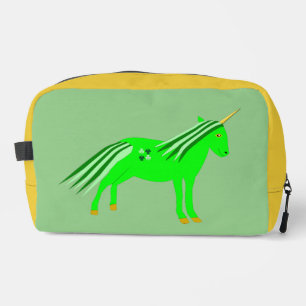 Trousse De Toilette Cute Irish Green et Gold Unicorn