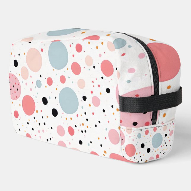 Trousse De Toilette Cute polka point spot motif blanc (Coin gauche)