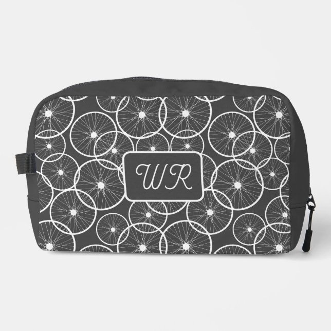 Trousse De Toilette Cyclist Bicycle Wheel Pattern Monogram (Recto)
