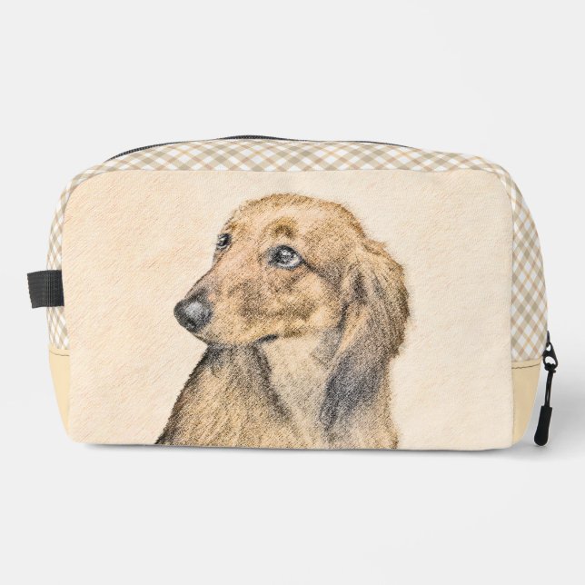 Trousse De Toilette Dachshund Longhaerienne peinture rouge original ch (Recto)