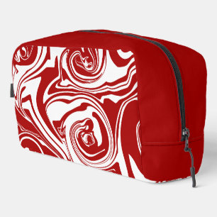 Trousse De Toilette Déversement en rouge et blanc rétro, tourbillon de