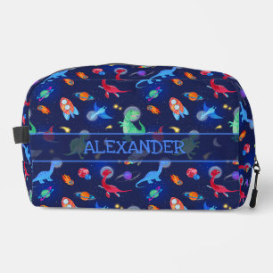 Trousse De Toilette Dinosaures astronautes à l'aquarelle dans l'espace