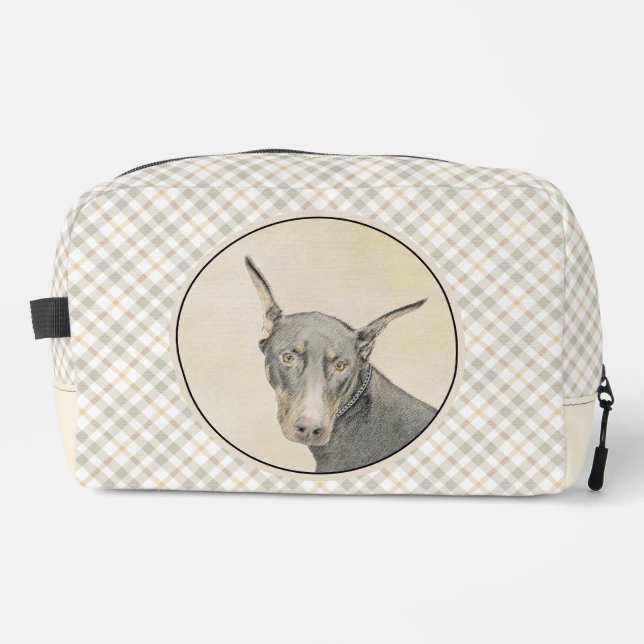 Trousse De Toilette Doberman Pinscher Peinture Dobie Craché Chien Art (Recto)