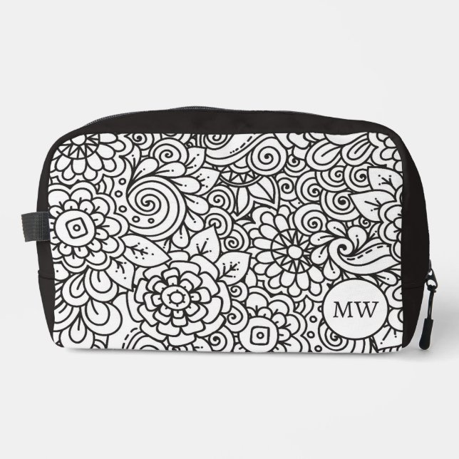 Trousse De Toilette Doodle Floral Retro (Recto)