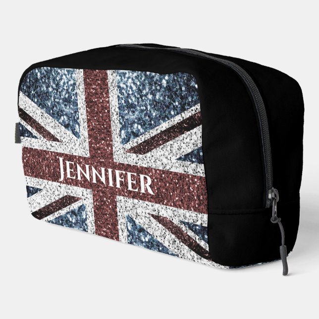 Trousse De Toilette Drapeau du Royaume-Uni étincelles rustiques Nom pe (Coin droit)