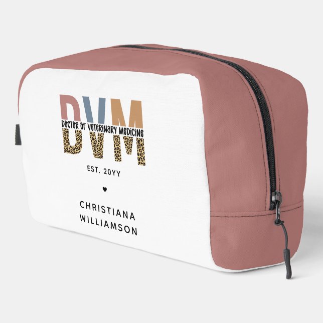 Trousse De Toilette DVM personnalisé Docteur en médecine vétérinaire C (Coin droit)