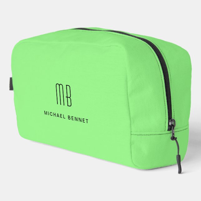 Trousse De Toilette Élégant Monogramme vert (Coin droit)