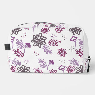 Trousse de toilette élégante au motif floral mauve