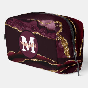 Trousse de toilette en agate Burgundy Gold Glitter
