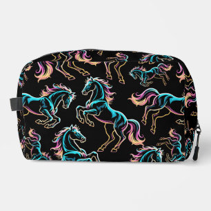 Trousse De Toilette Enseigne au néon Cheval Style Rétro Glitch