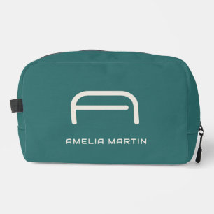 Trousse De Toilette Étui Moderne Alexandrite Sarcelle Monogramme Géomé