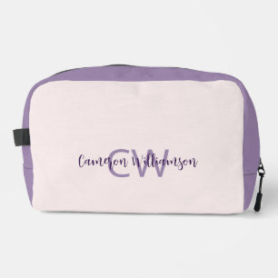 Trousse De Toilette Feminine Script Nom & Initiales Solid Blush Violet