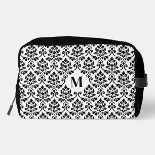Trousse De Toilette Feuille Damask Motif noir (personnalisé)