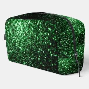 Trousse De Toilette Flamme de parties scintillant vert foncé