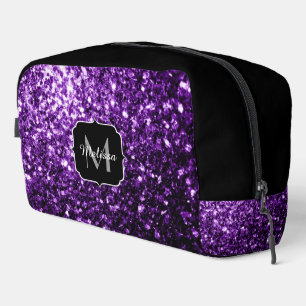 Trousse De Toilette Flamme de parties scintillant violet foncé brille 