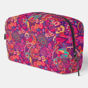 Trousse De Toilette Fleur noire : Motif de jardin rose artistique