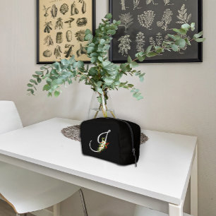 Trousse De Toilette Fleur rouge initiale de monogramme classique, cade