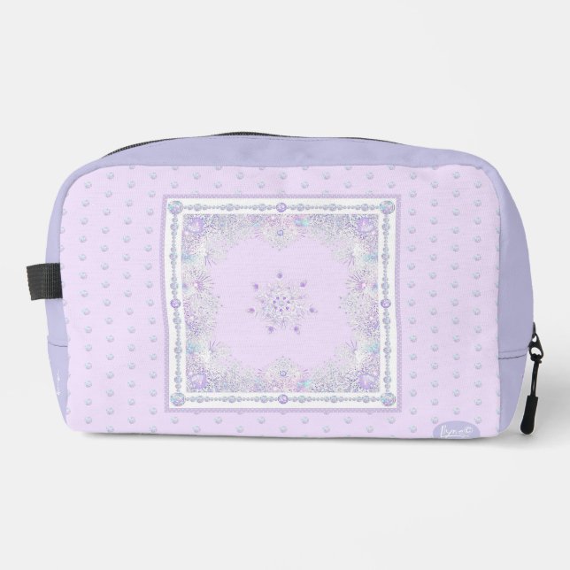 Trousse De Toilette flocon de neige violet clair et coeur étincelant (Recto)