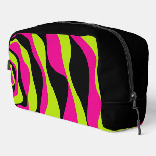 Trousse De Toilette Flux et reflux 4 en vert citron, rose vif et noir