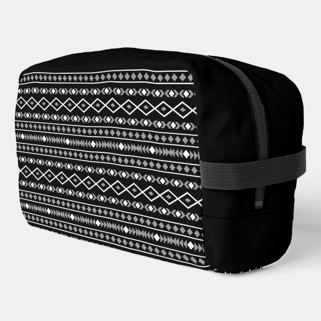Trousse De Toilette Formes Aztec Motif gris noir (Coin gauche)