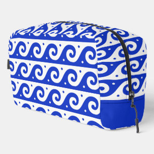 Trousse De Toilette Fret grec, Motif d'onde méditerranéen, Bleu