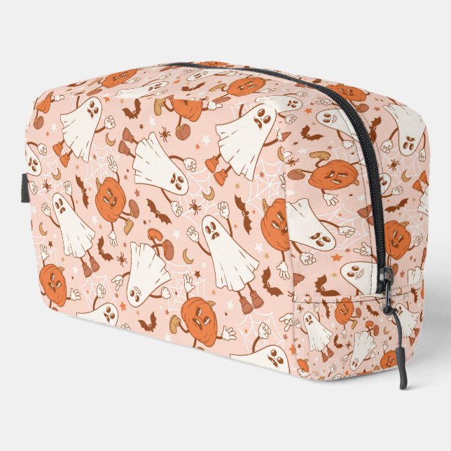 Trousse De Toilette Fun Retro Ghost & Jack-O-Lantern Motif (Coin droit)